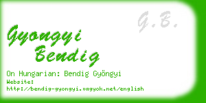 gyongyi bendig business card